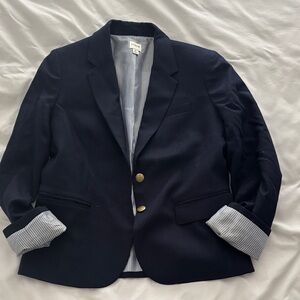 J. Crew Dark Blue Blazer with Brass Buttons